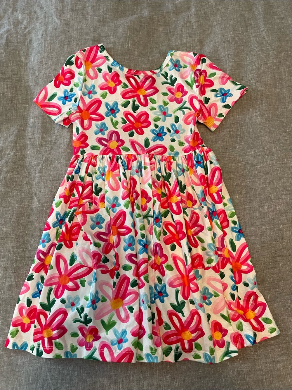 Mila Rose Girls 4T Floral Short Sleeve Circle Swing Dress with Pockets
